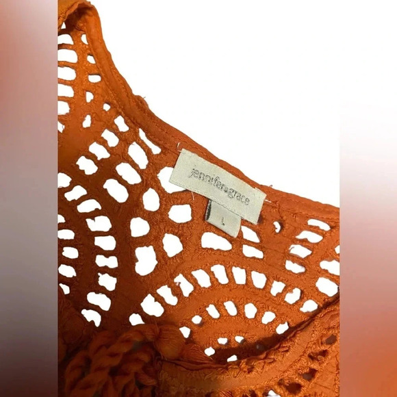 Jennifer Grace Eyelet Crochet Short SleeveTop - Picture 5 of 8